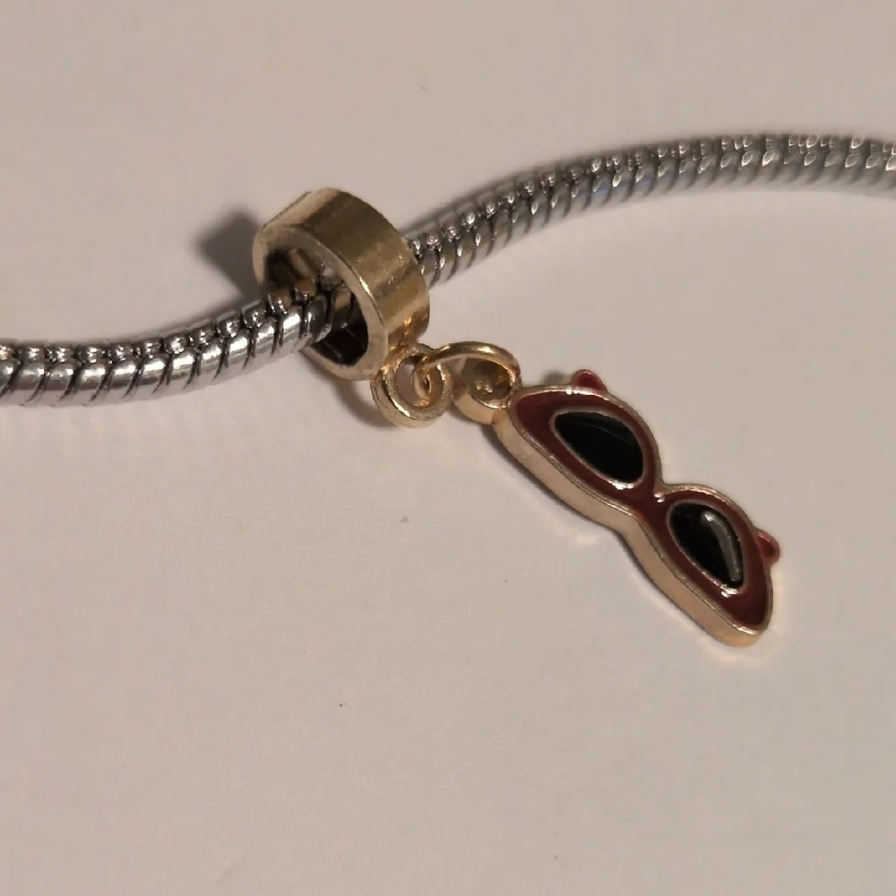 Taylor‎ Swift Music Gold and Red Sunglasses Charm for Pandora Style Bracelet